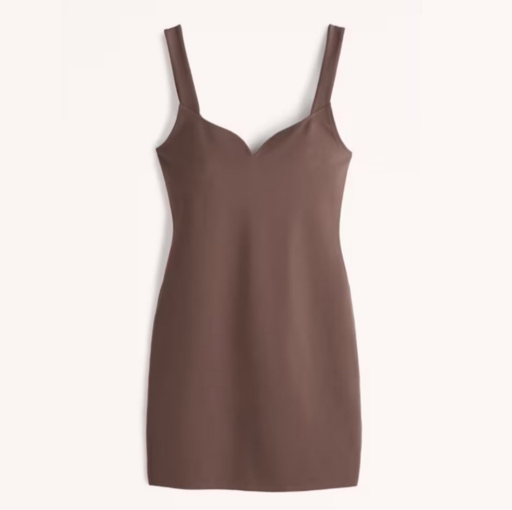 Abercrombie & Fitch Brown Ponte Knit Sweetheart Bodycon Tank Dress Size SP